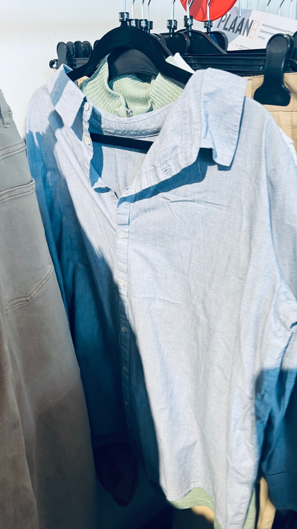 Opus Bluse Hellblau/Weiß gestreift Gr.: XL