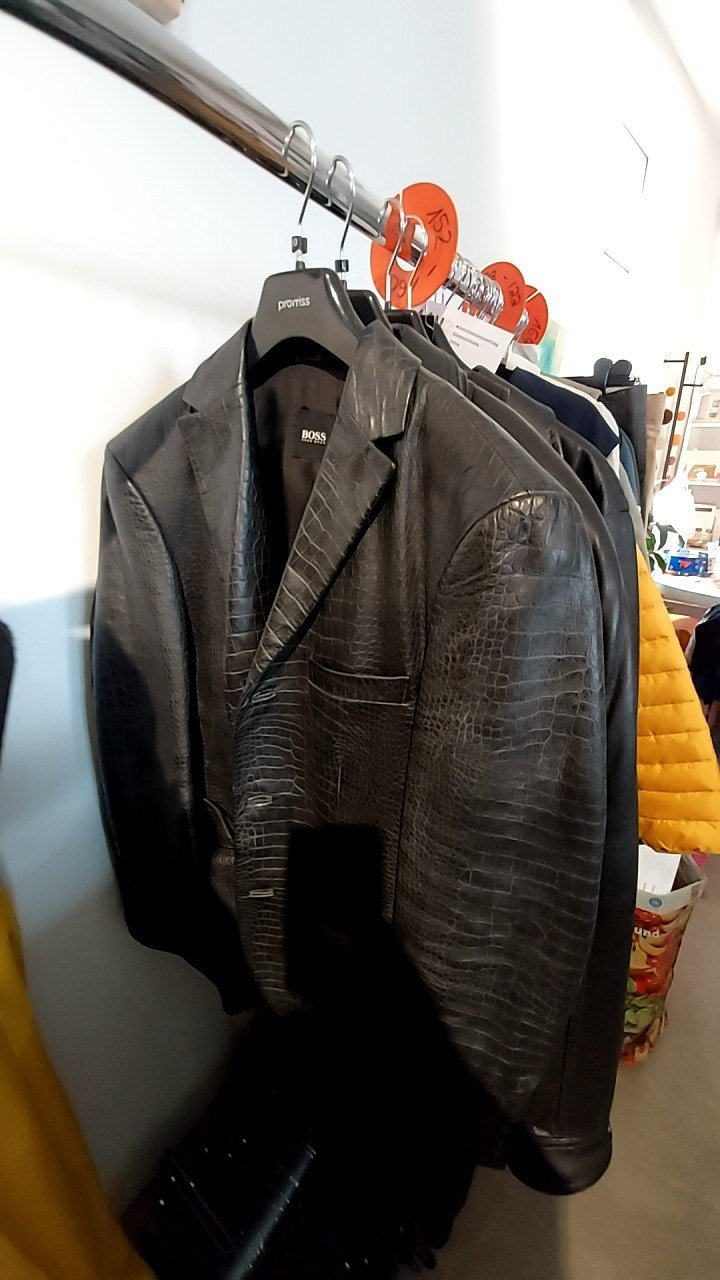 BOSS Lederjacke Schwarz Gr.: 50