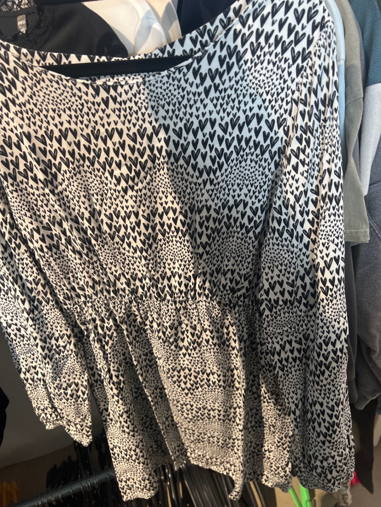 Aiki Keylook Blusenkleid Weiß Schwarz Gr.: M