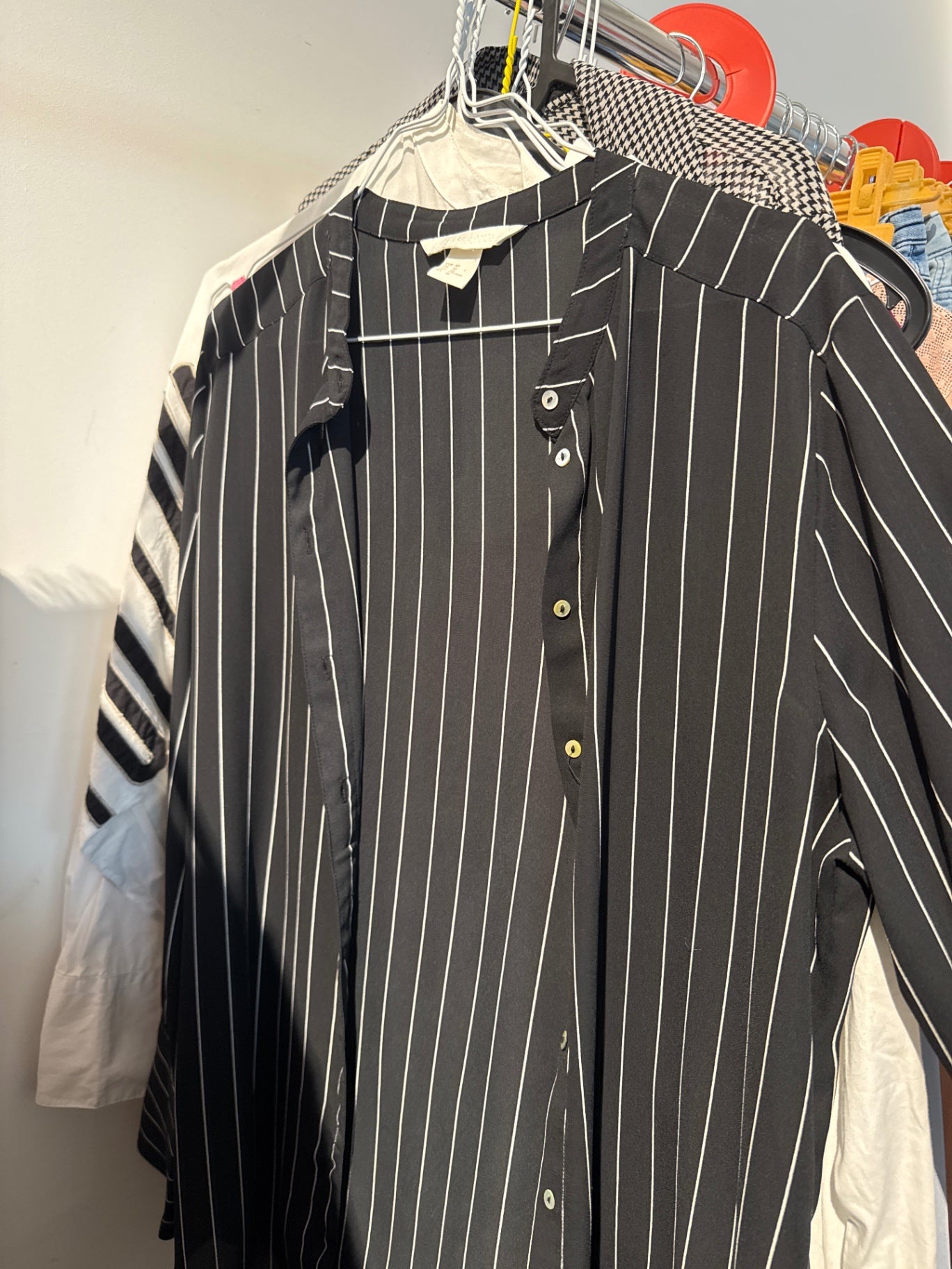 H&M Bluse Schwarz mit Streifen Gr.: