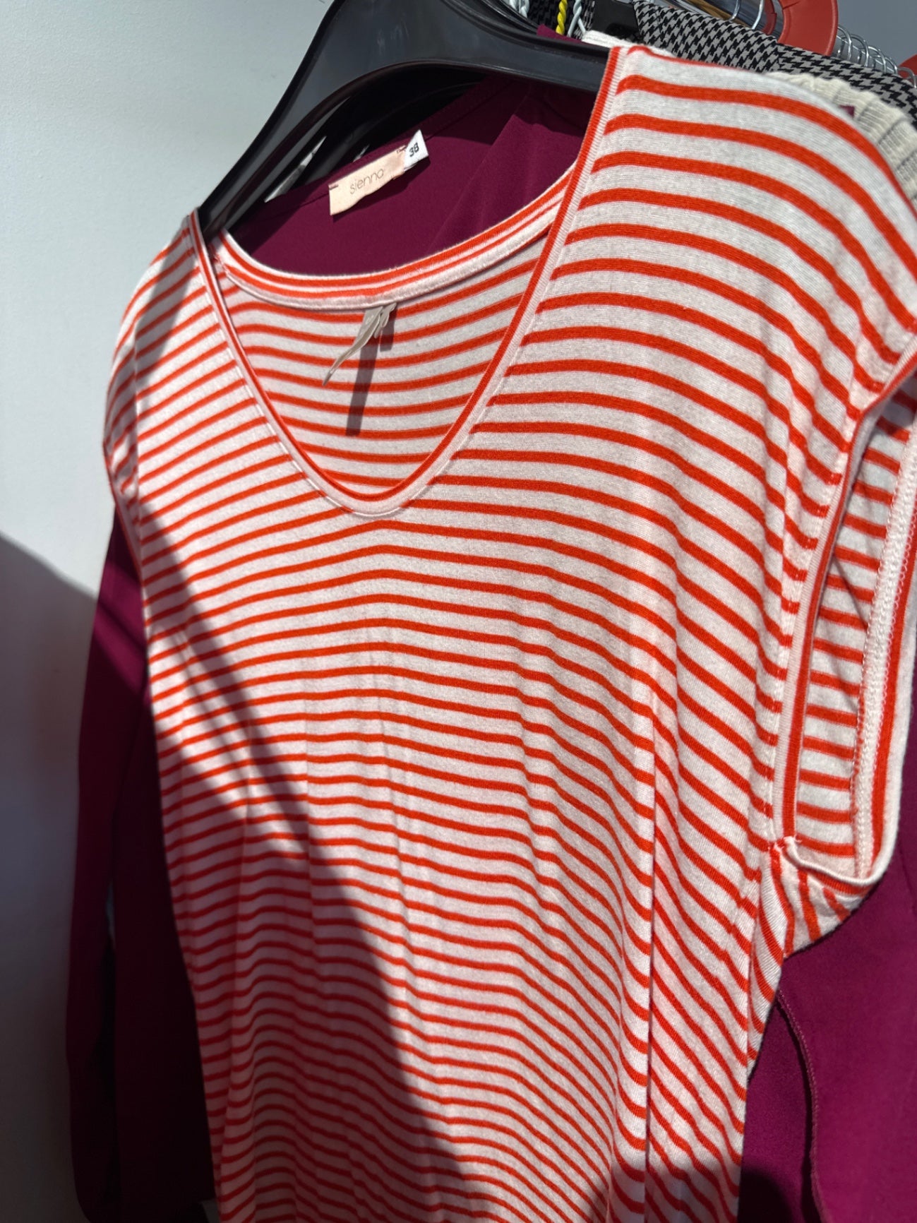 Pieces Top Orange weiss Gr.: M