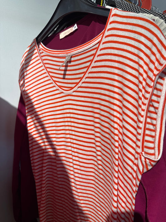 Pieces Top Orange weiss Gr.: M