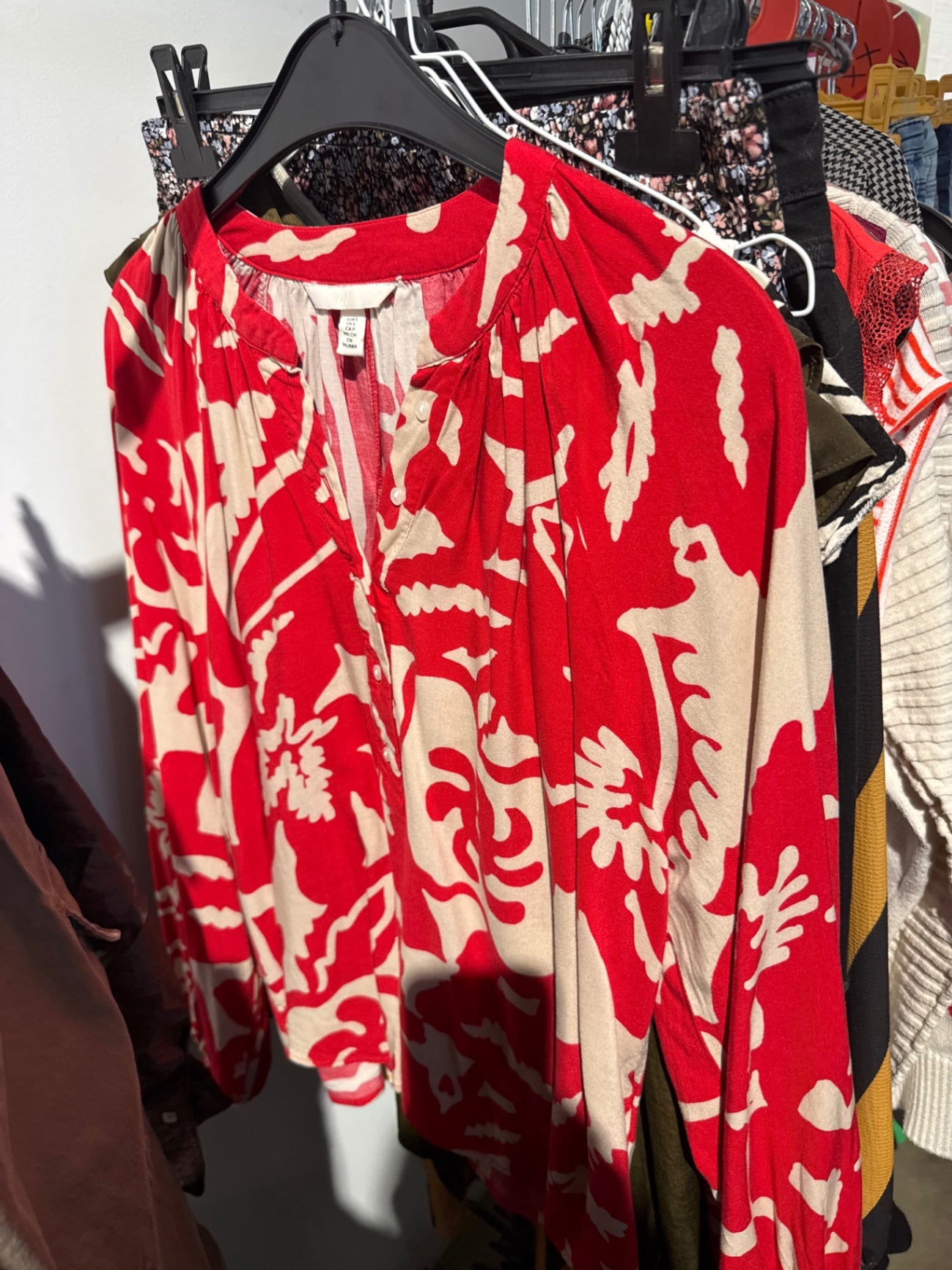 H&M Bluse Rot Beige Gr.: S