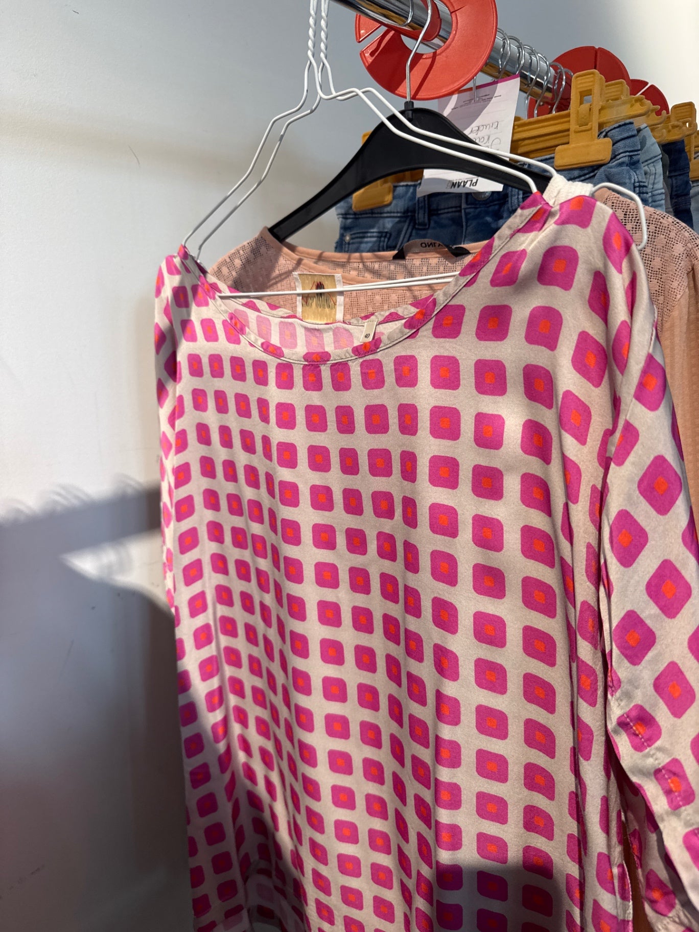 B-WARE, kl Fleck,Fly Noir Bluse Pink Muster Gr.: 40
