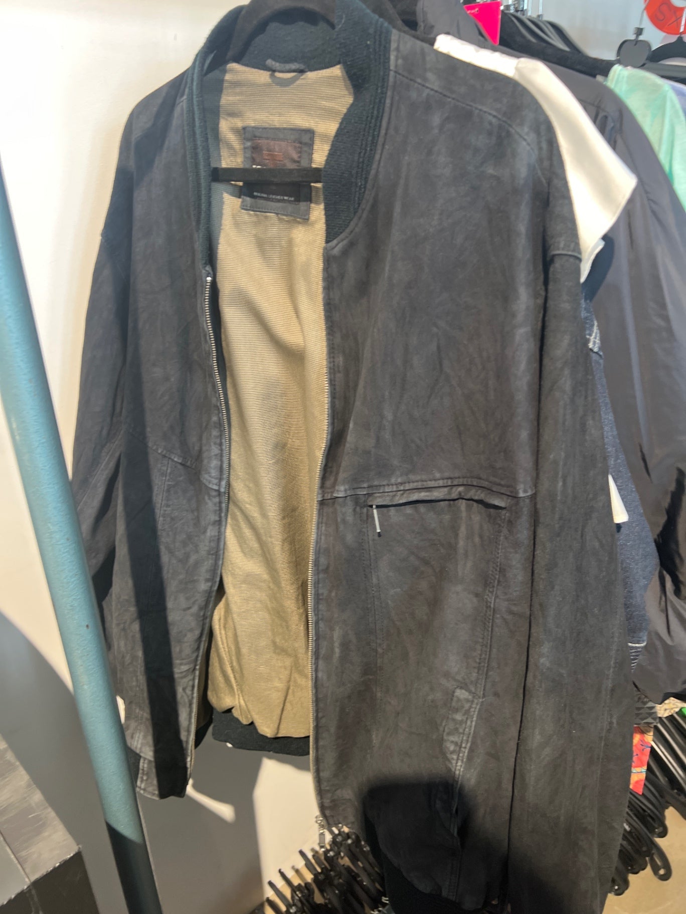 Trapper Lederjacke Grau Gr.: K