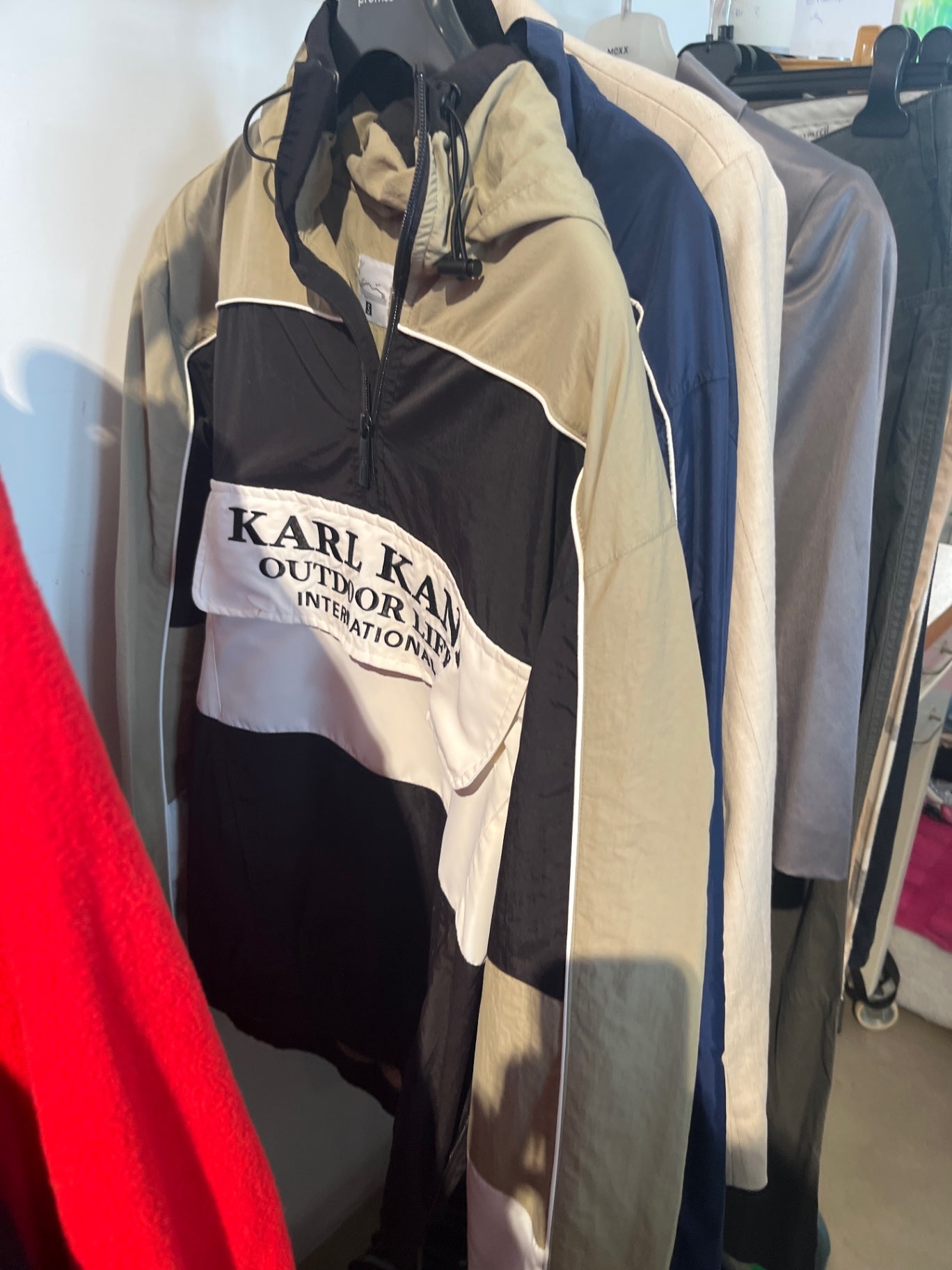 Karl Kani Jacke Schwarz,Weiß,Beige:S