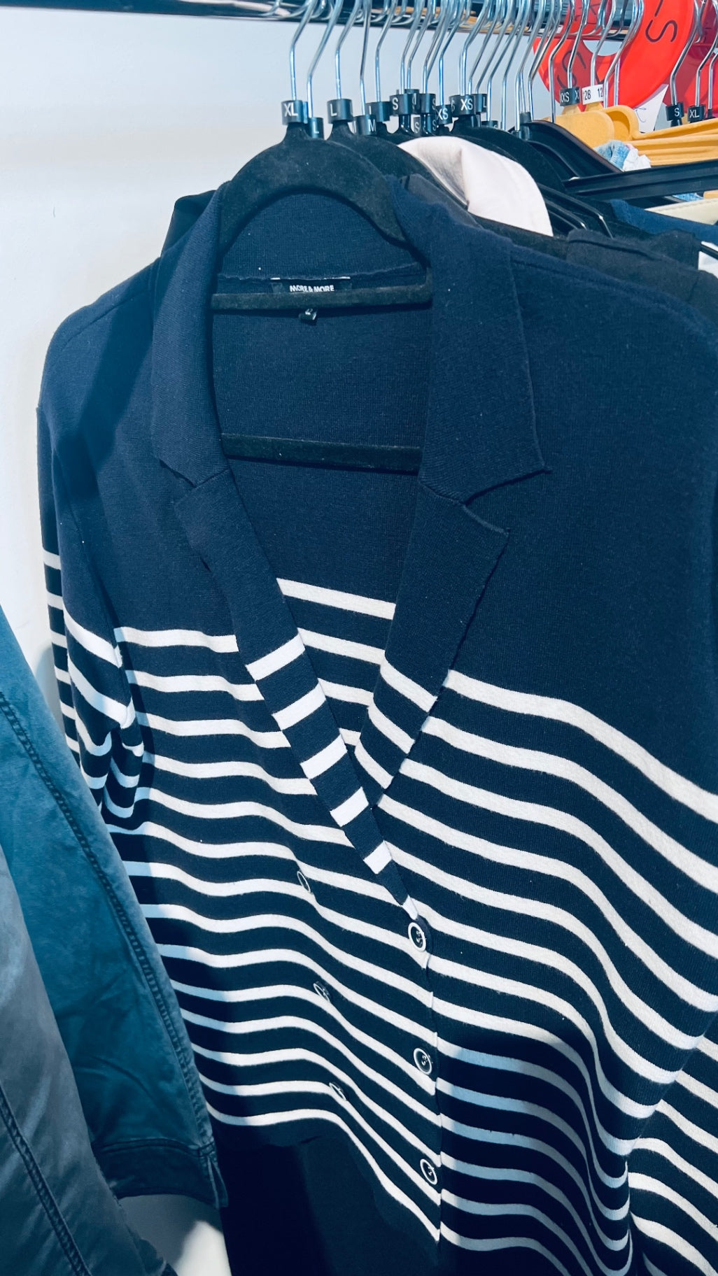 MORE&MORE Strickjacke Blau Weiß Gr.: XL