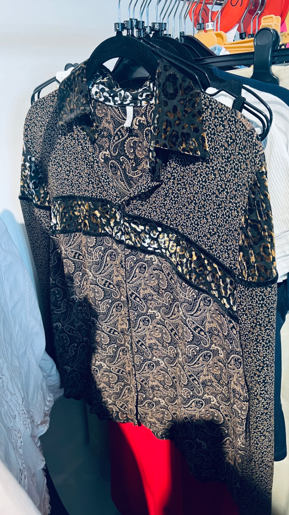 Bluse Braun und Schwarz Leo  Gr.: L
