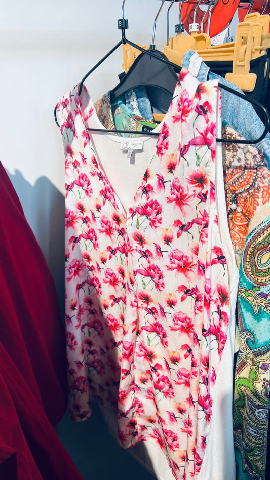 ChealsyRose Top Weiß Pink Gr.: S