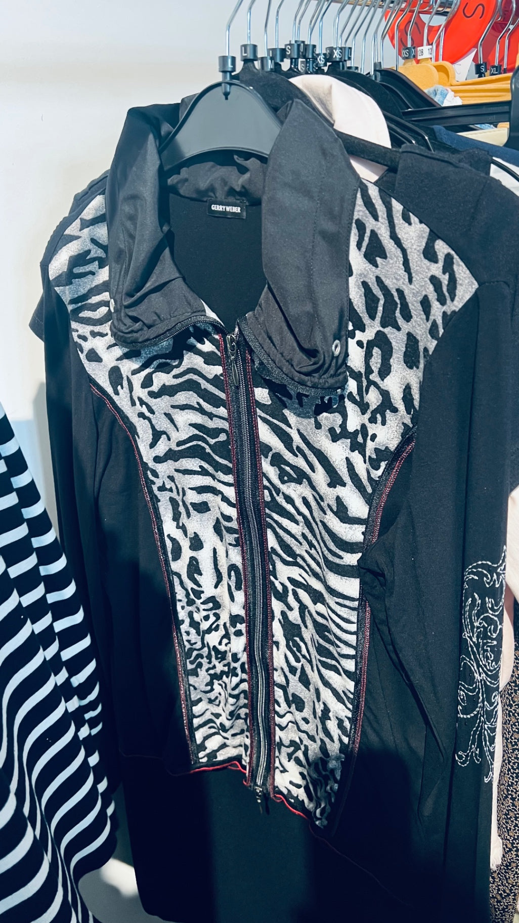 GERRY WEBER Jacke Schwarz, Weiß Gr.: L