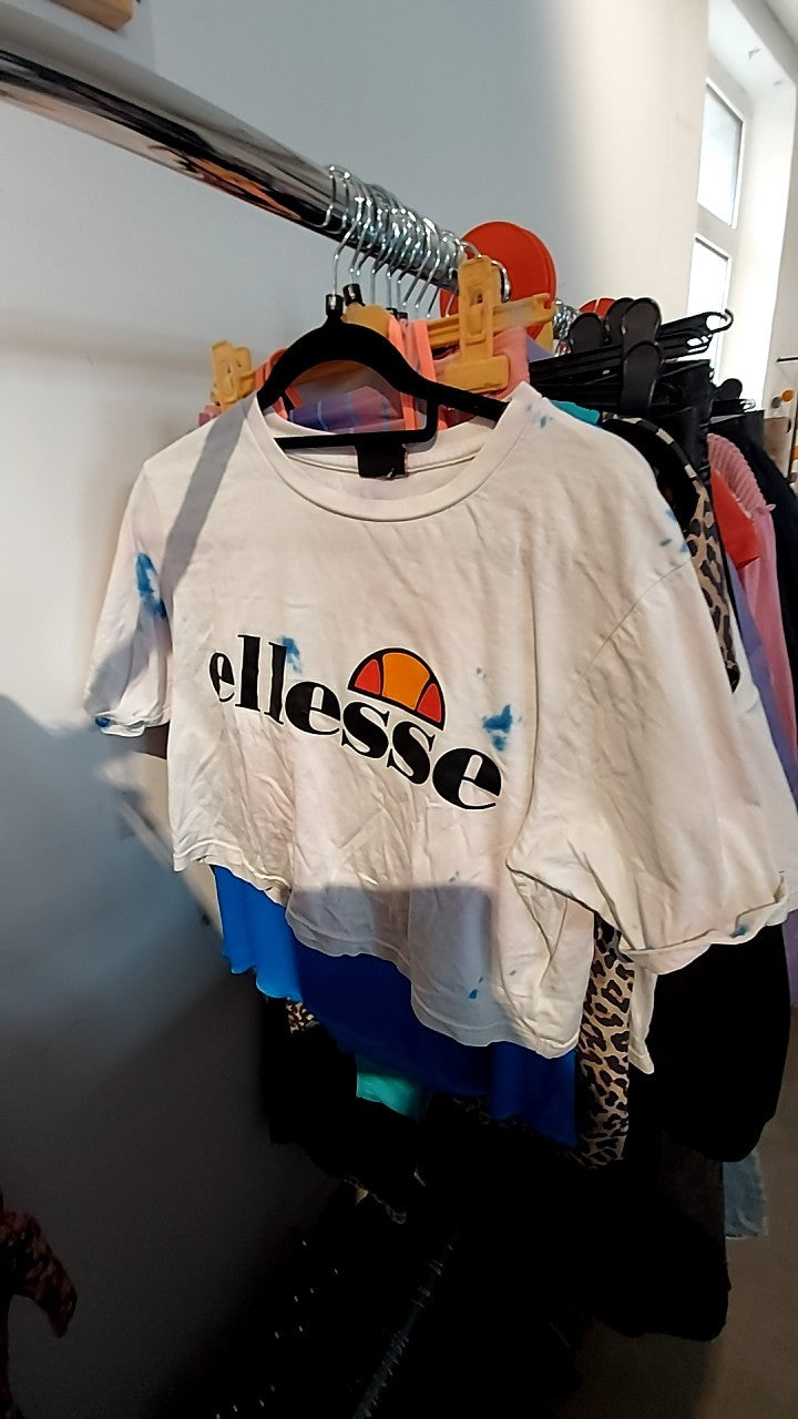 Ellesse T-Shirt Weiß mit bl. Akzenten Gr.: M