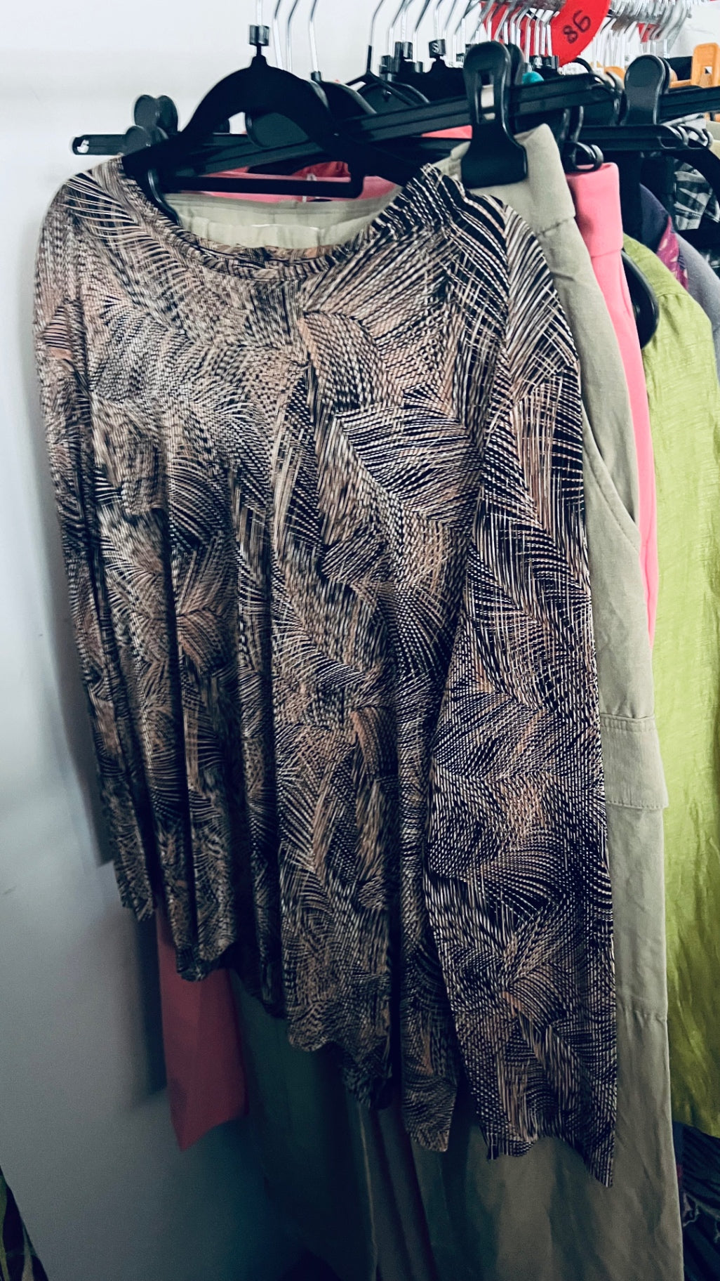 Franca Francani Bluse Beige Schwarz Gr.: M