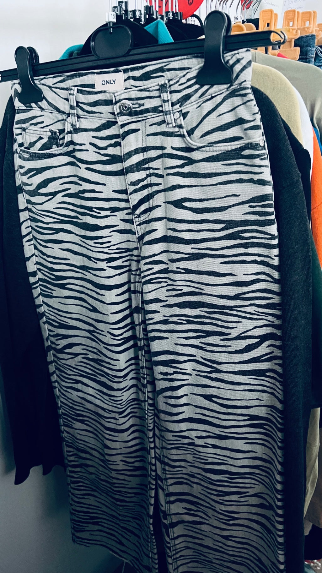 ONLY Jeans Schwarz-Weiß Gr.: 158