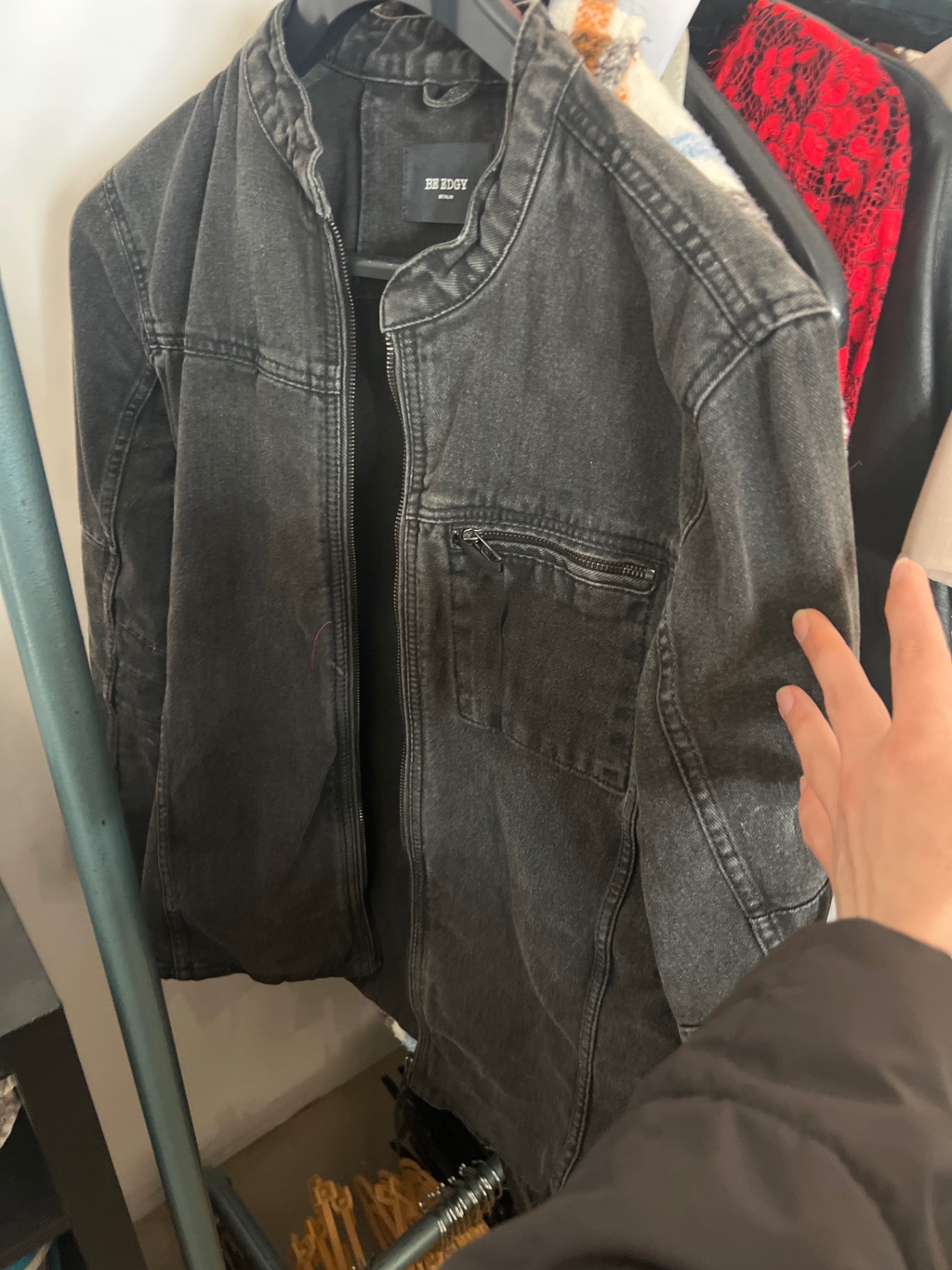 BE EDGE Jeansjacke Schwarz Gr.: L