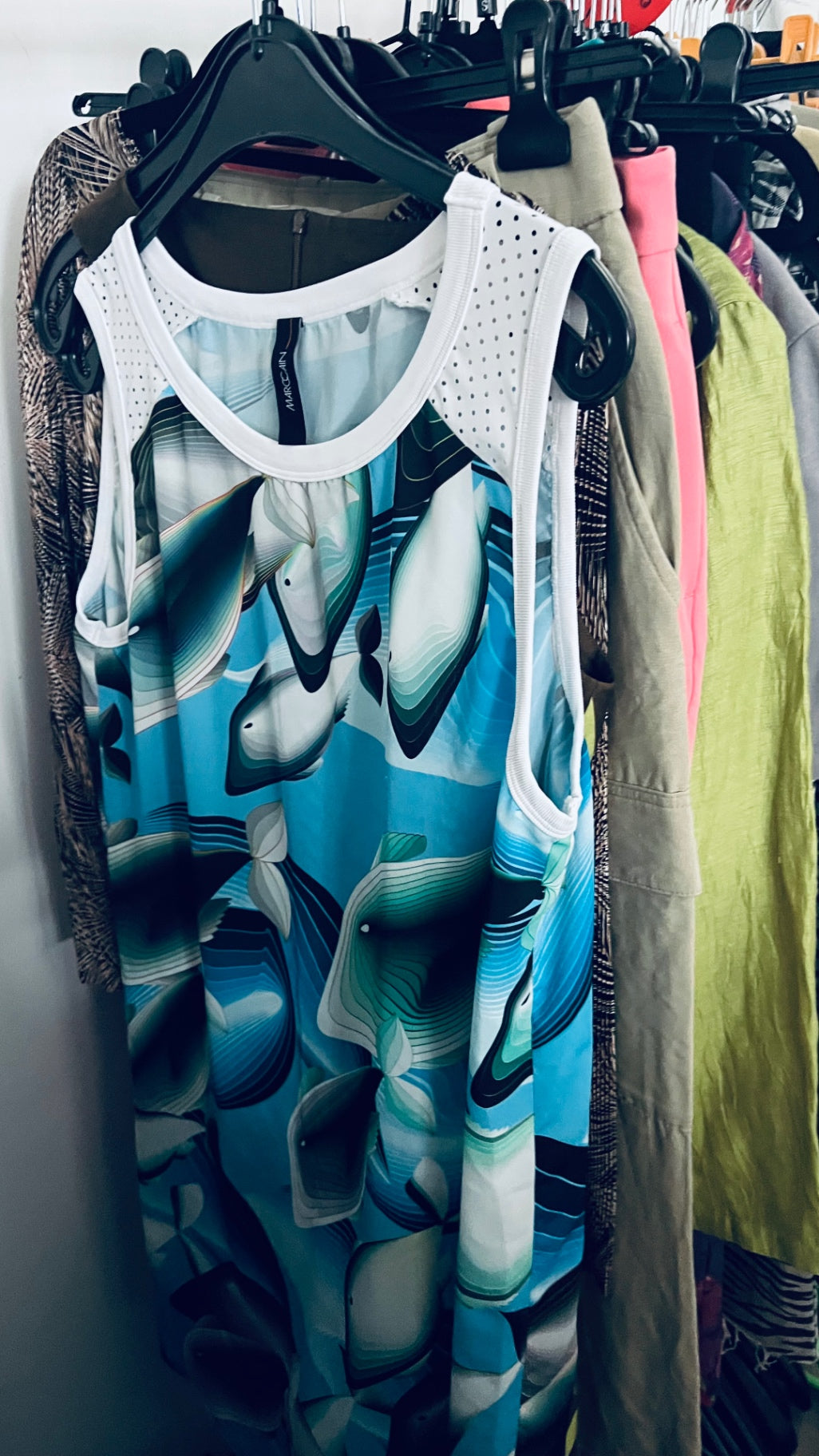 MARCCAIN Kleid Blau Weiß Gr.: L