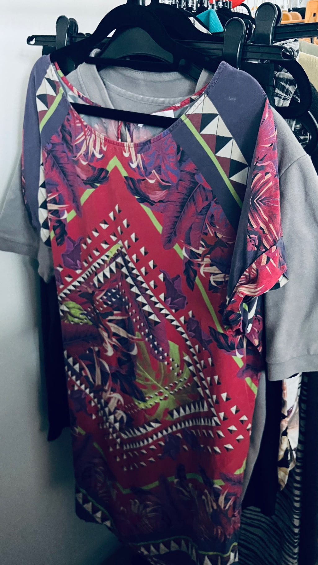Luna Nero Kleid Rot, Blau, Grün Gr.: S