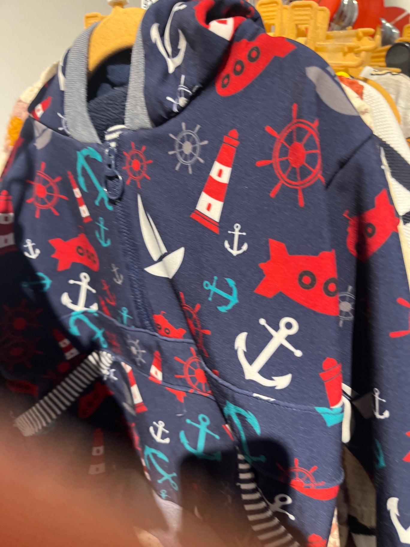 Handmade Hoodie Blau anker Gr.: 104