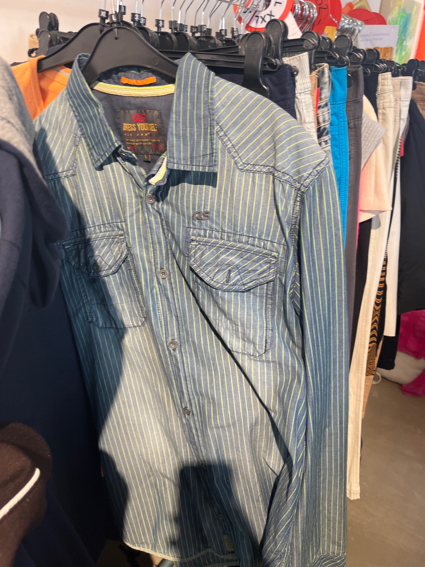 QS Hemd Blau Streifen Gr.: L