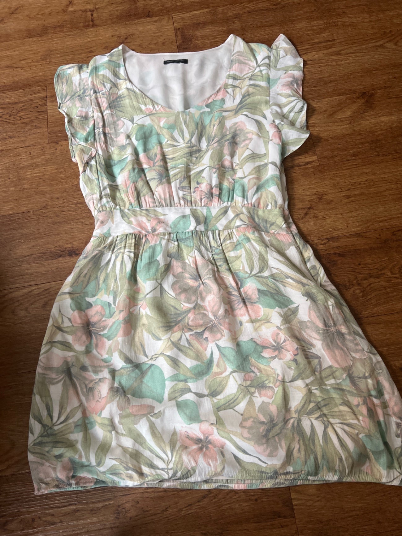 Mango Kleid Weiß Blumendruck Gr.: M