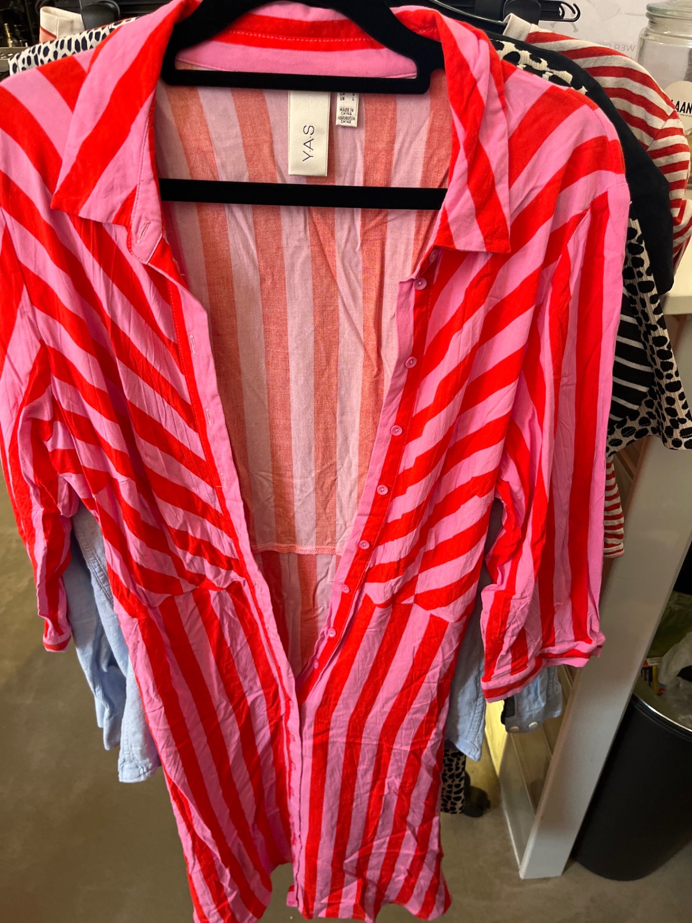 Y.A.S Bluse Leo Rot, Pink Gr.: L