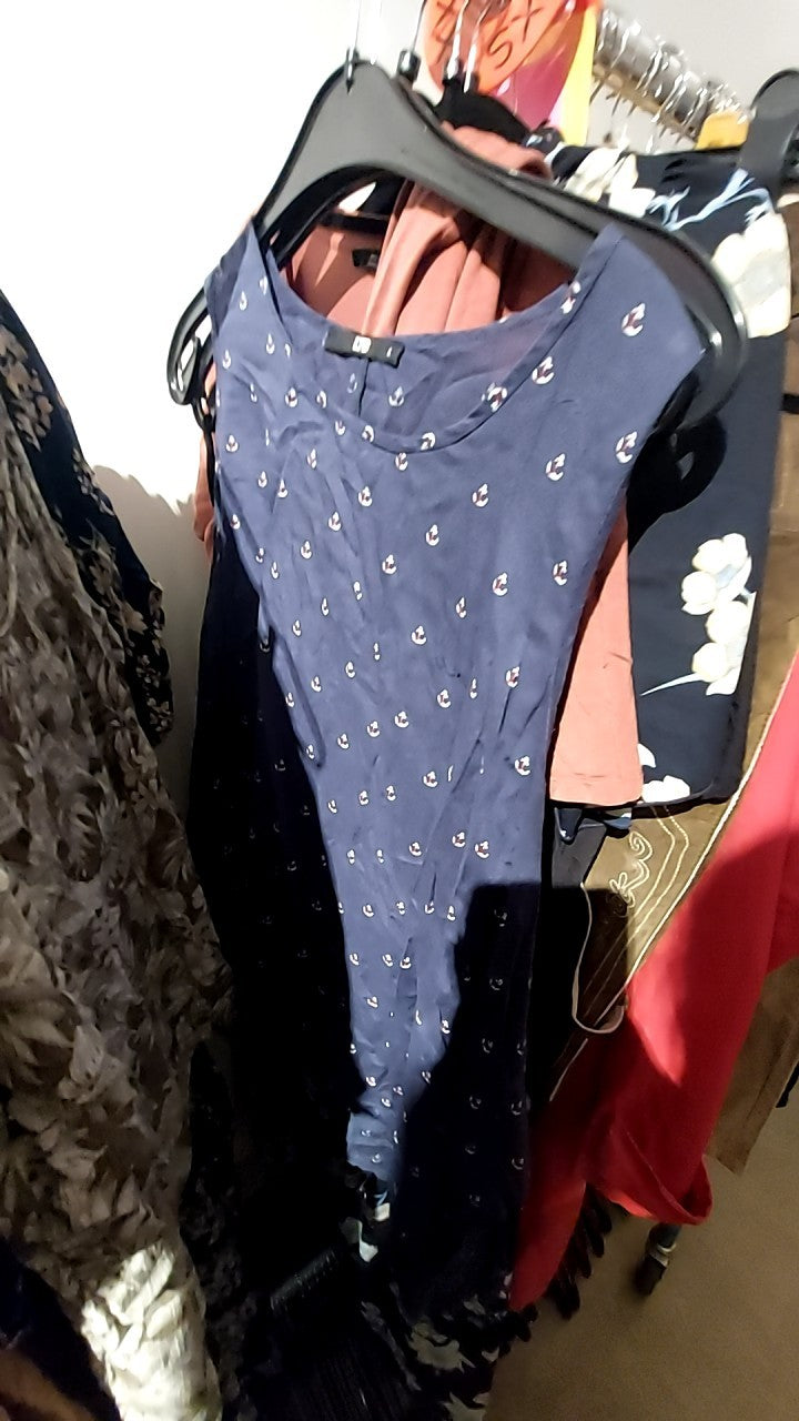 LTB Top Blau mit weißen Mustern Gr.: L