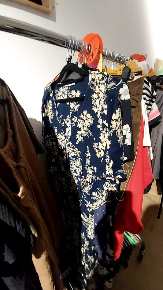 About You Kleid Blau mit Blumen Gr.: XL