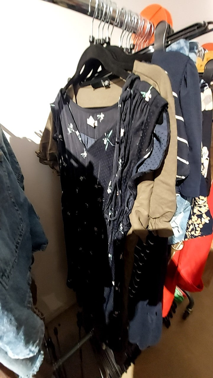 H&M Mama Kleid Blau Blumenmuster Gr.: L