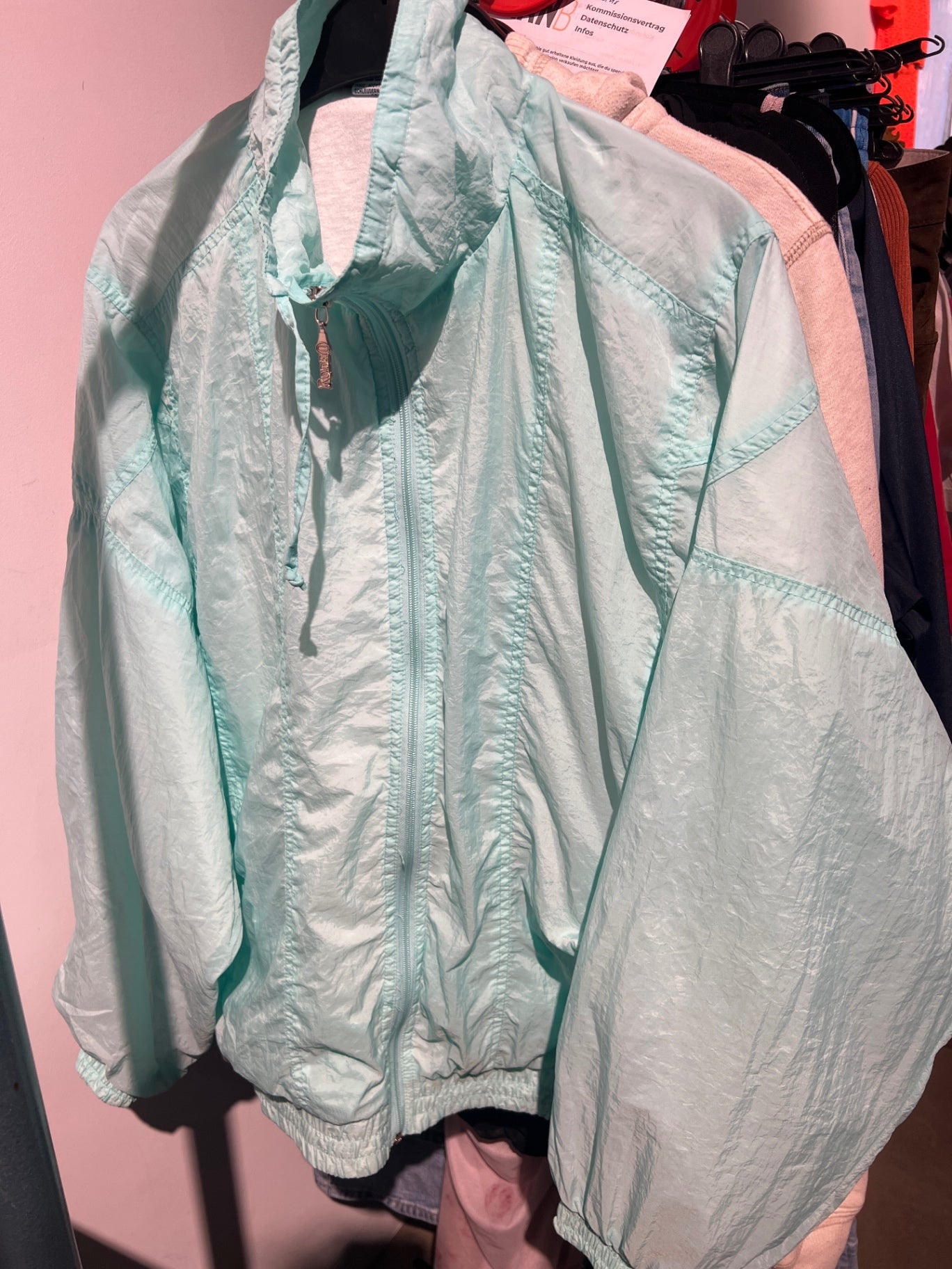 TRUE VINTAGE! Windbreaker Mintgrün Gr.: XL