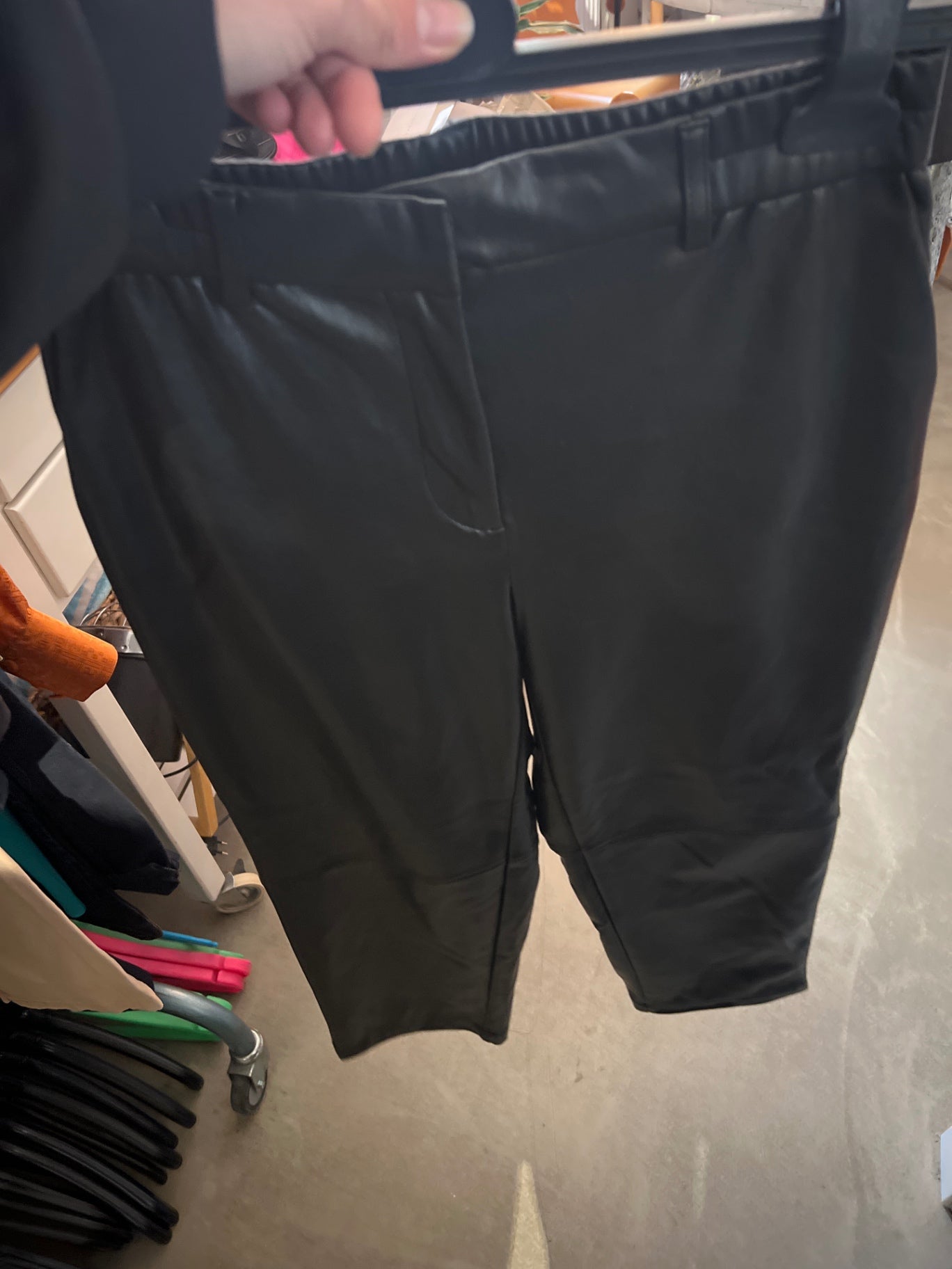 Only Kunstleder Hose Schwarz Gr.: S