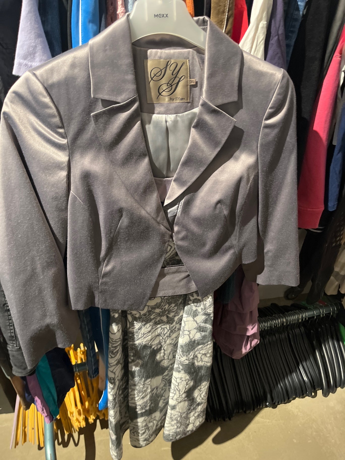 Steps Abendkleid + Jacke Grau Gr.: 36