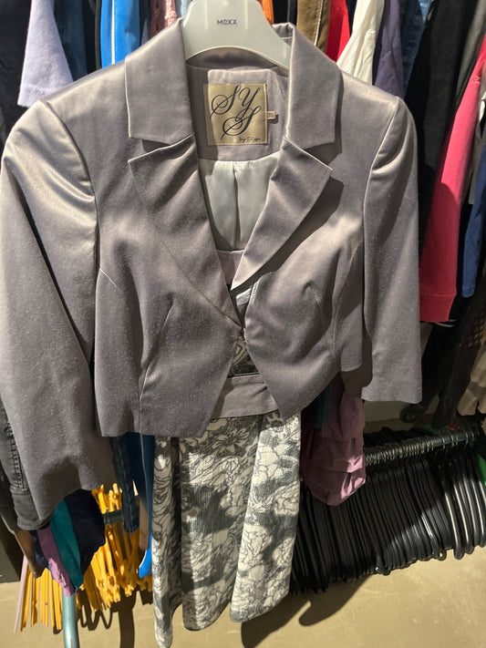 Steps Abendkleid + Jacke Grau Gr.: 36