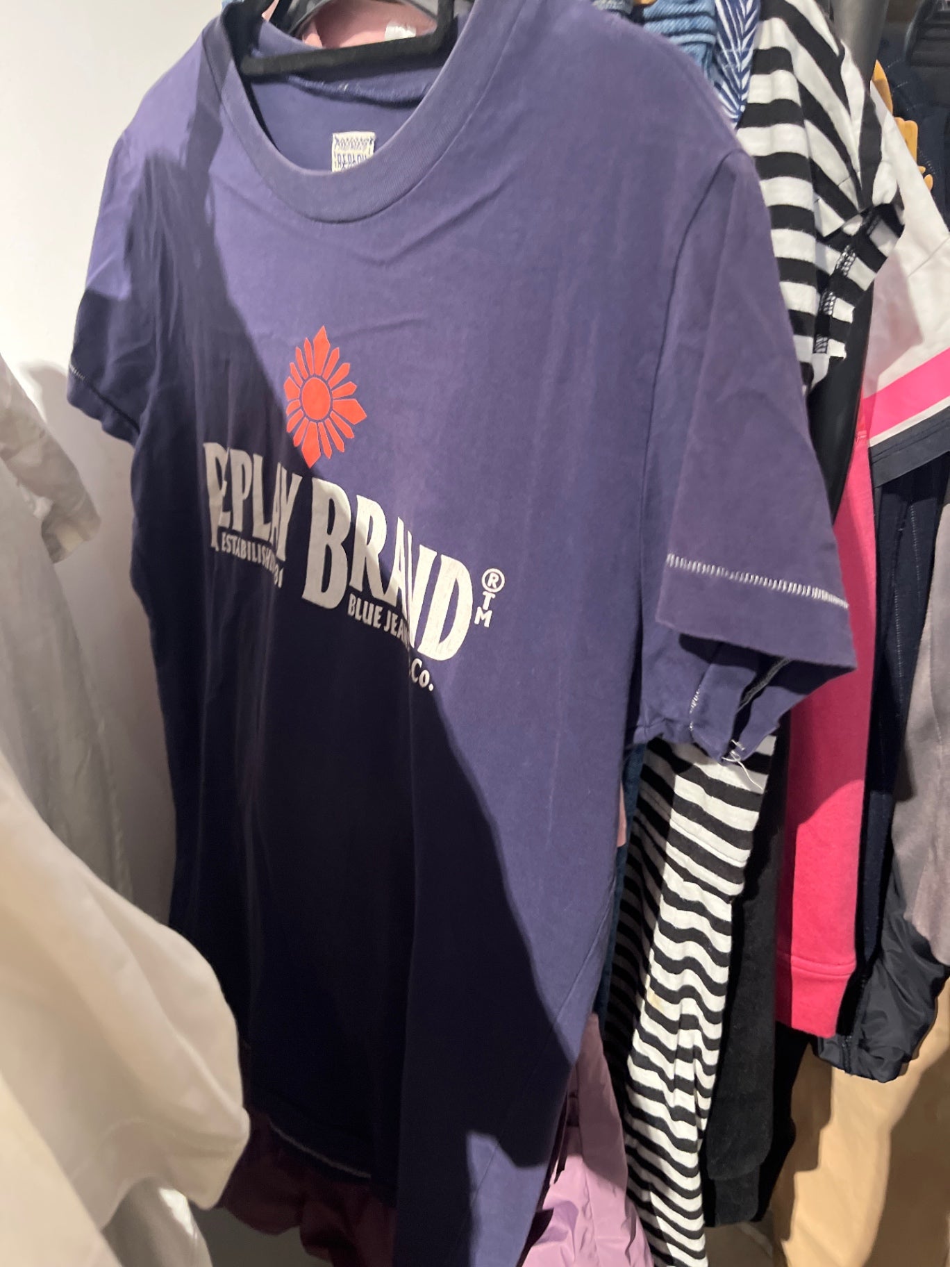Loch !REPLAY T-Shirt Blau Gr.: M