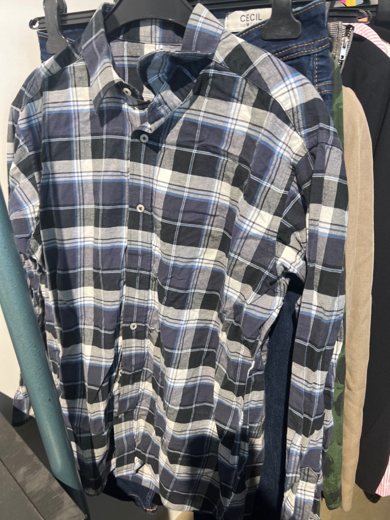 Tchibo Hemd Blau, Grau, Weiß Gr.: M