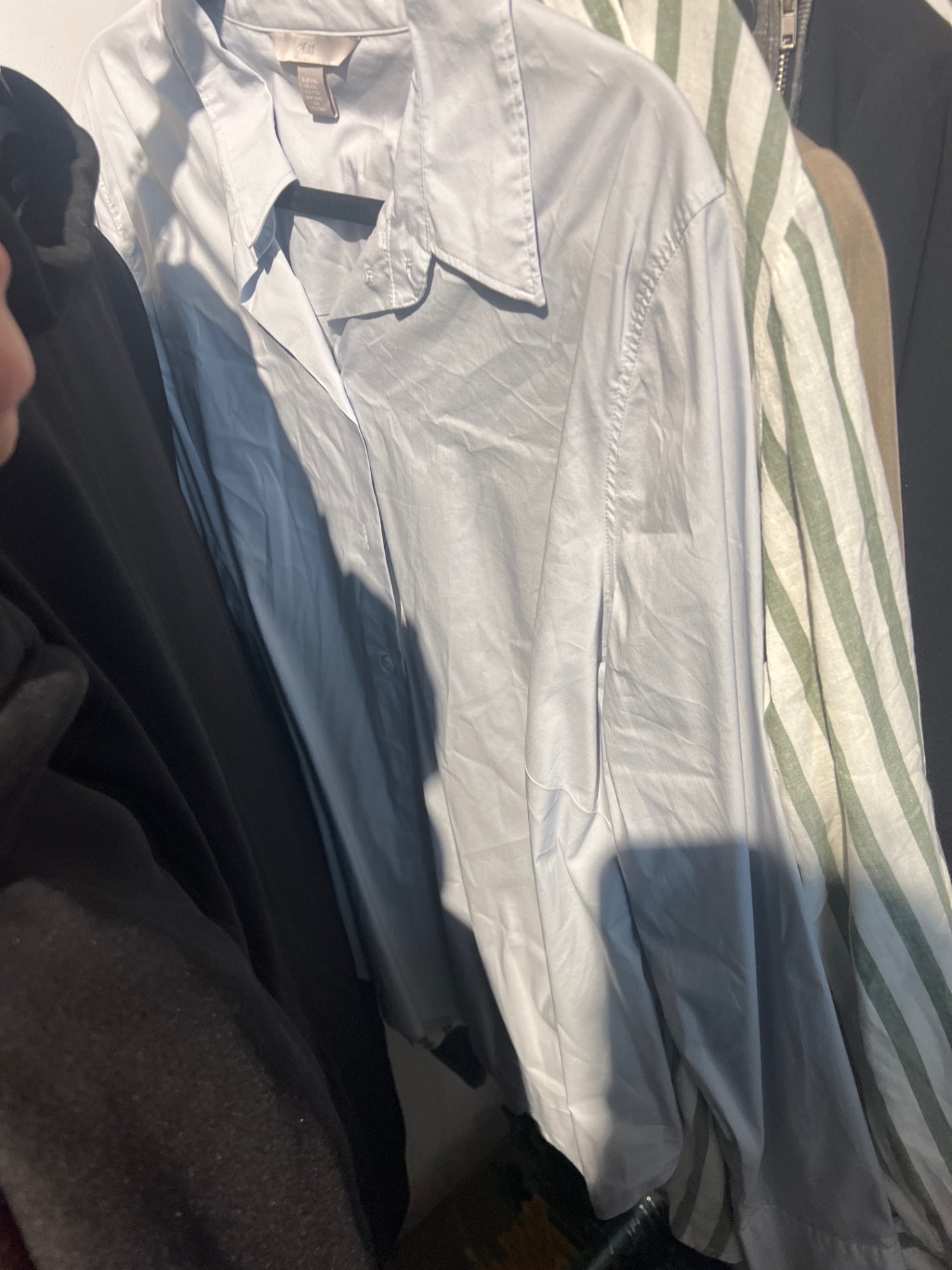 H&M Bluse Weiß Blau Gr.: XXL