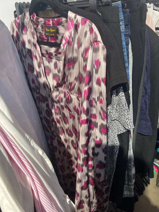 Classic Elegance Bluse Pink Schwarz Gr.: XXL