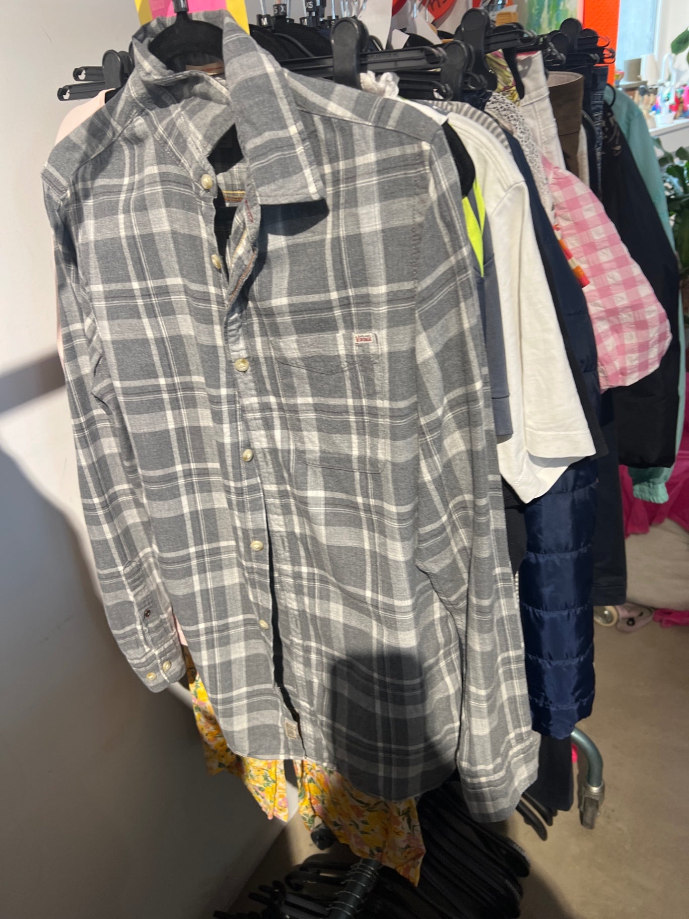 JACK & JONES Hemd Grau mit Weiß Gr.: M