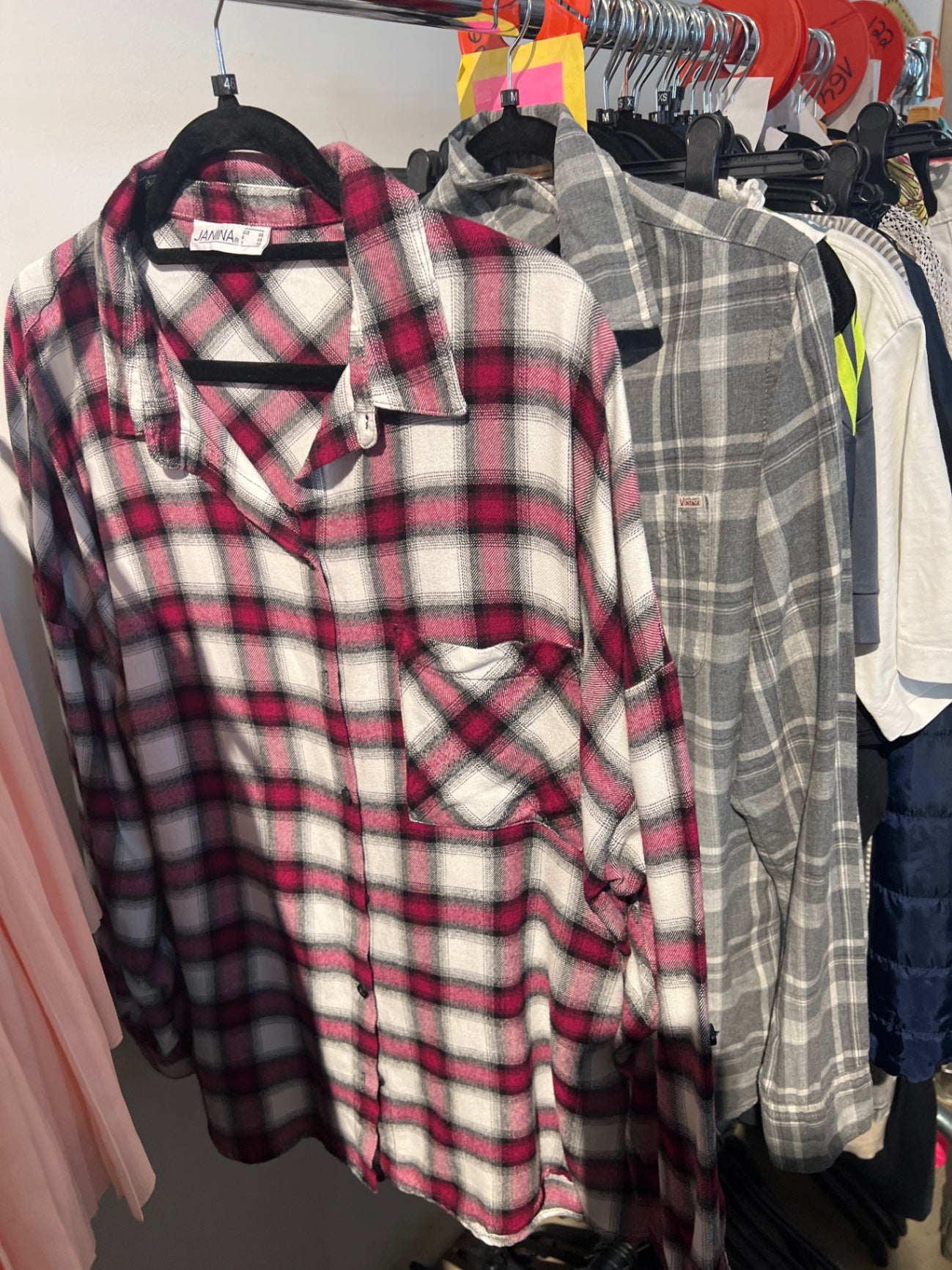 JANINA Hemd Rot, Weiß, Schwarz Gr.: 46