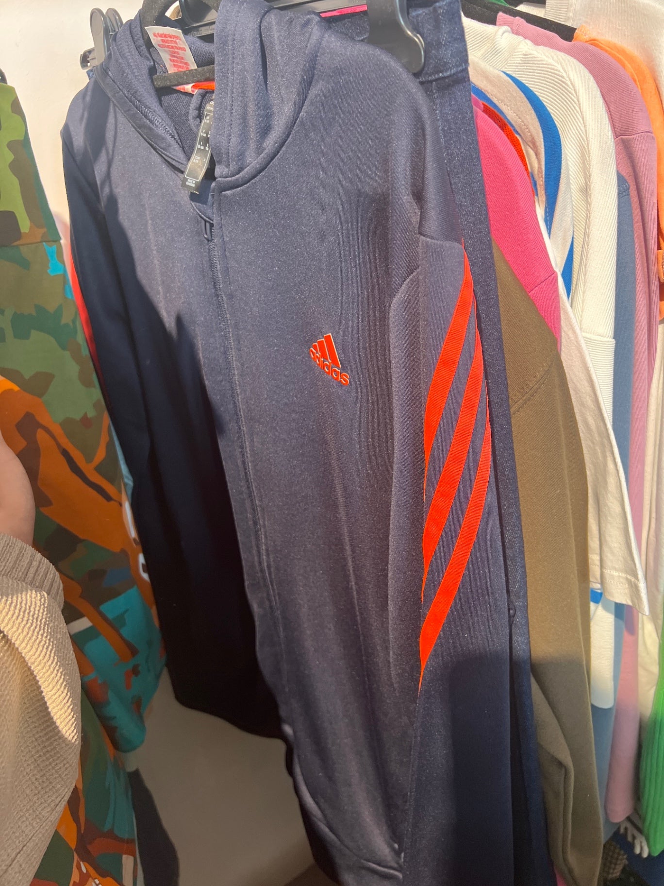 Adidas Sweatjacke Blau Orange Gr.: S