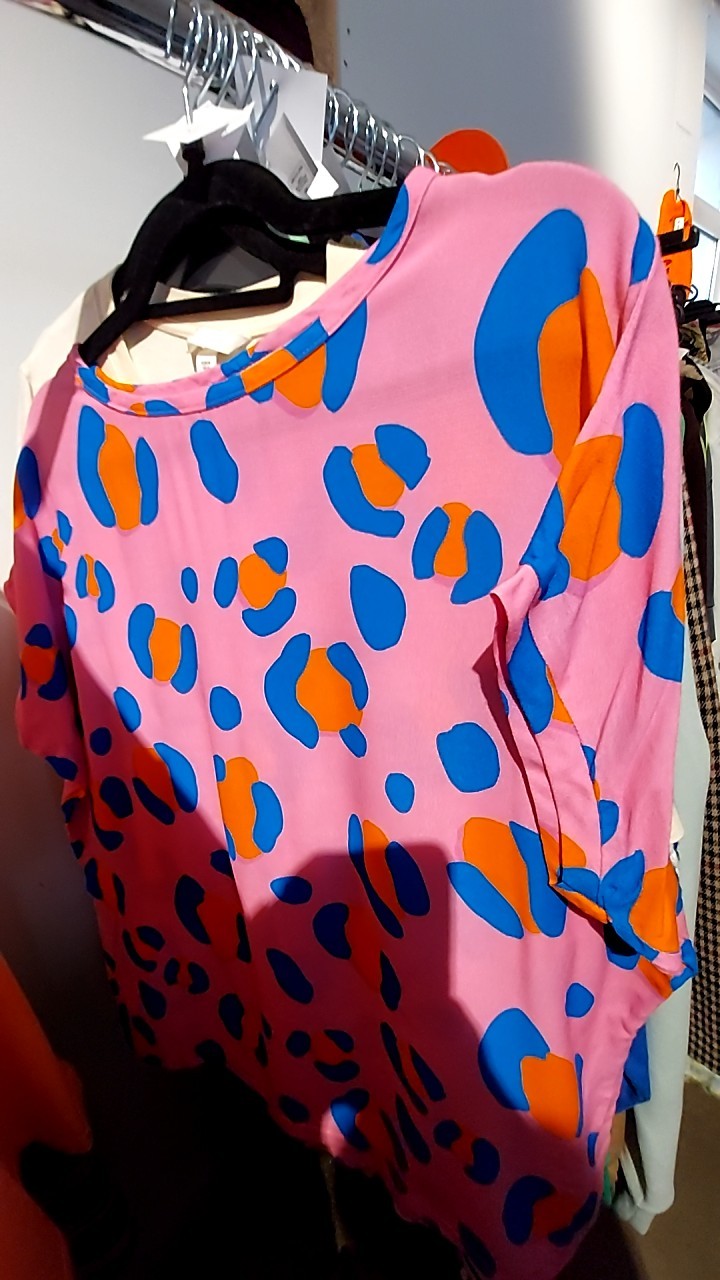 Blusenshirt Pink, Blau, Orange Gr.: L