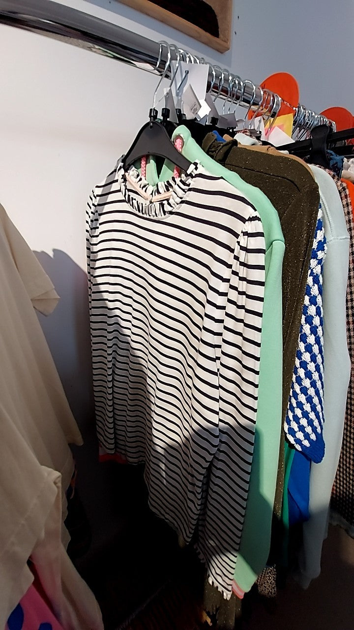 Boden Longsleeve Weiß/Schw. Streifen Gr.: 40