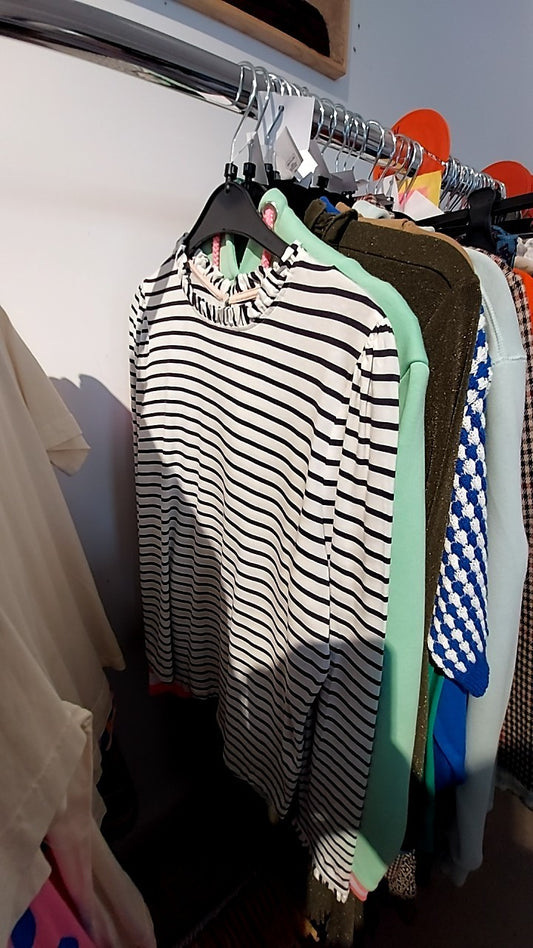 Boden Longsleeve Weiß/Schw. Streifen Gr.: 40