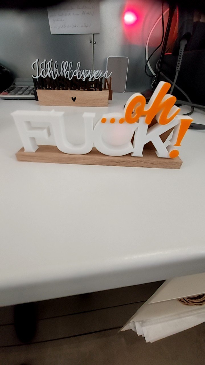 EINZELSTÜCK 3D Aufsteller "oh fuck" 