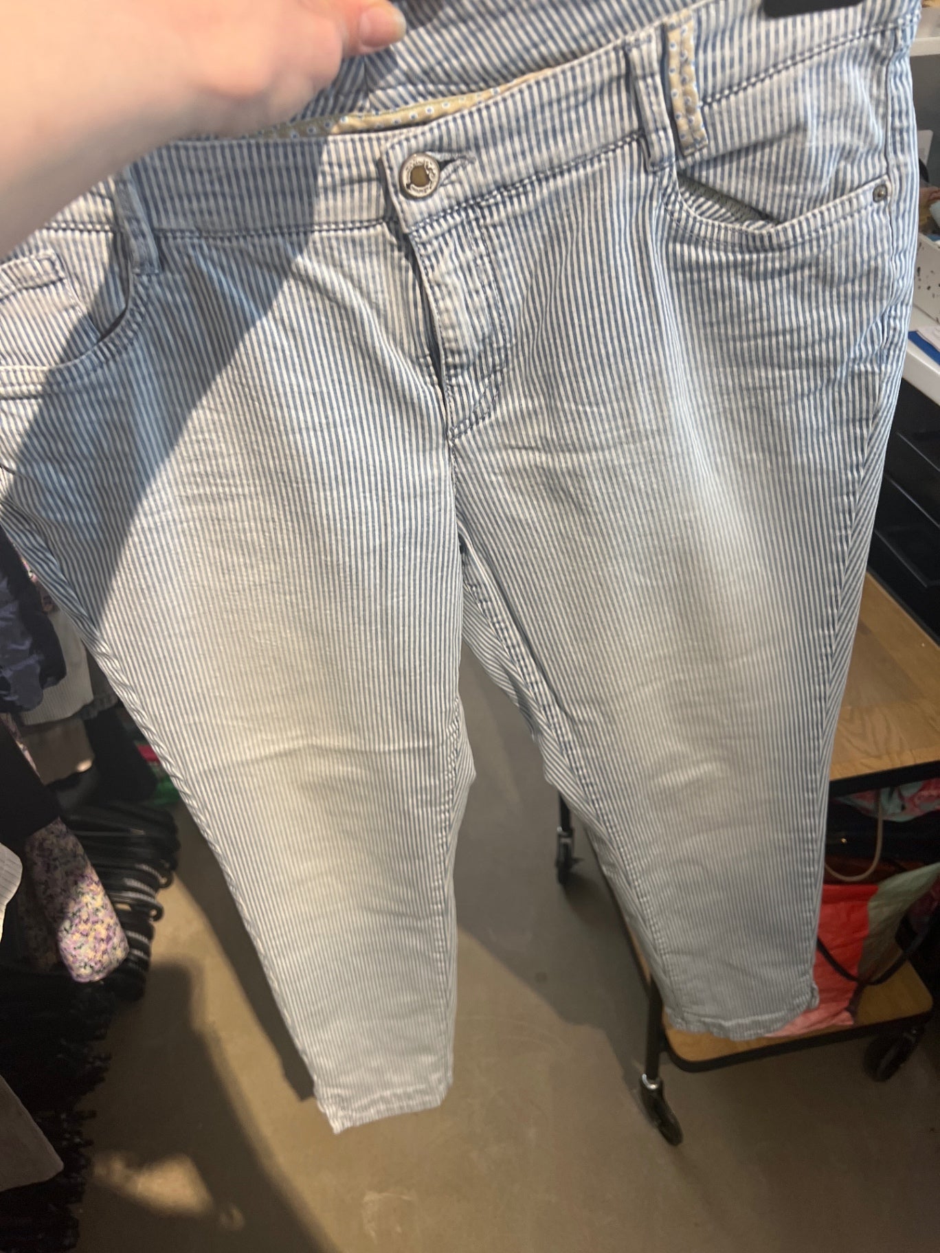 Thomas Rath Jeans Weiß blaue Streifen Gr.: XL