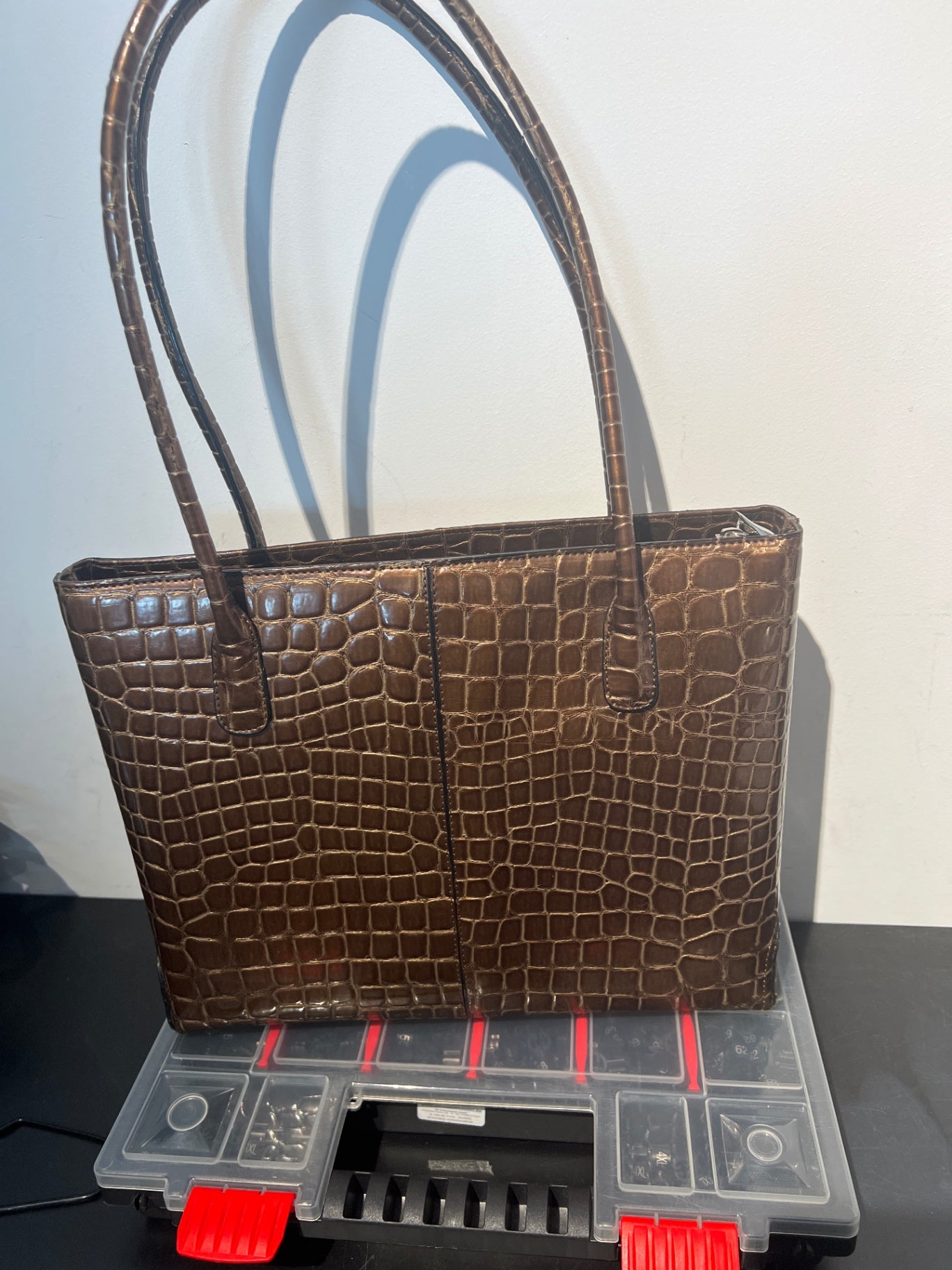 Leder Handtasche Braun 