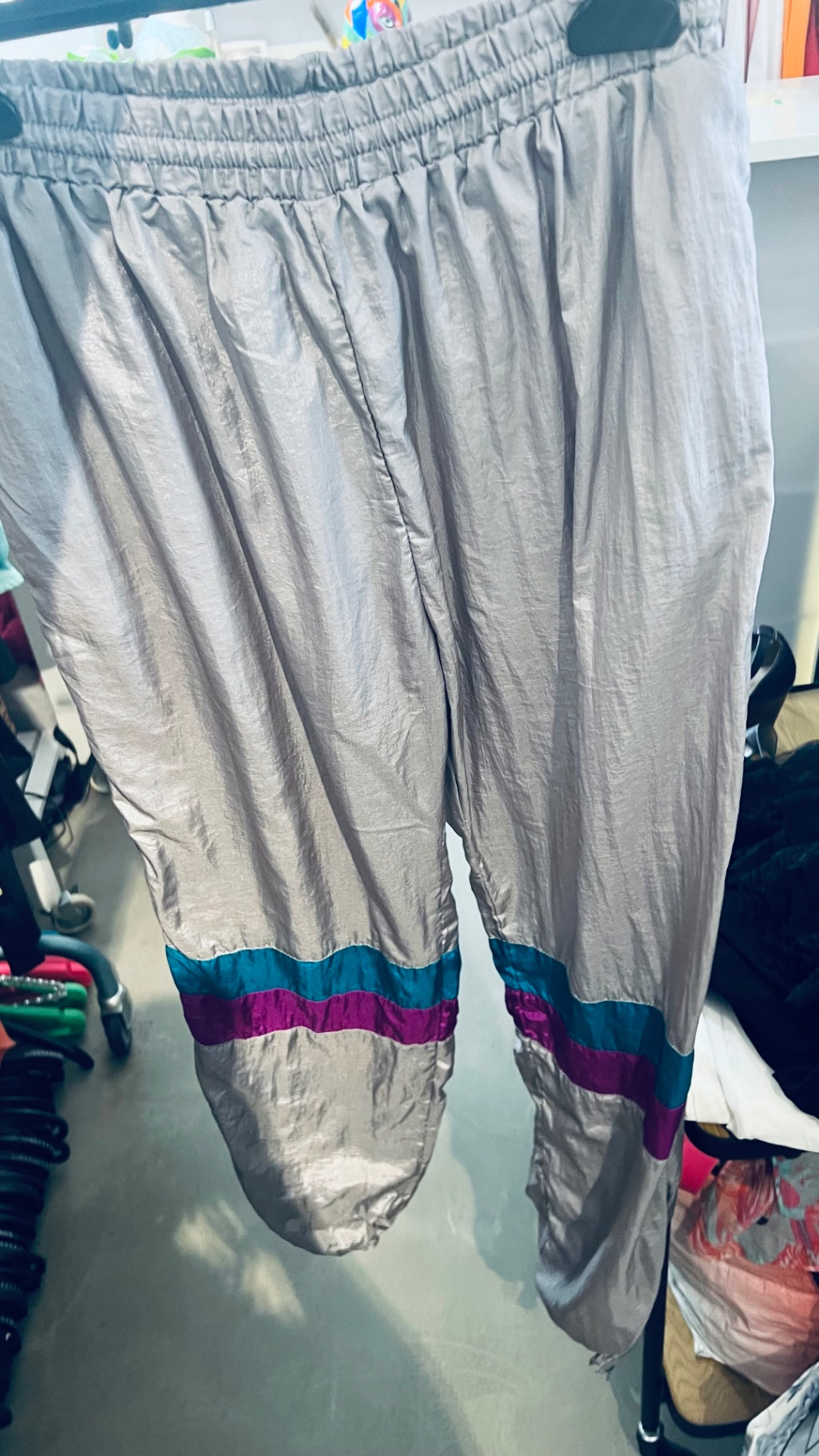 TRUE VINTAGE! Jogginghose Silber, Blau, Pink Gr.: M
