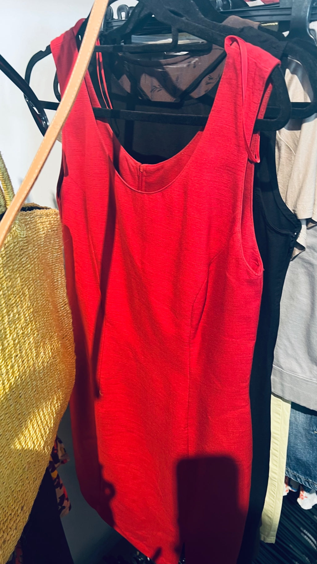 Kleid Leinenmix Rot Gr.: M