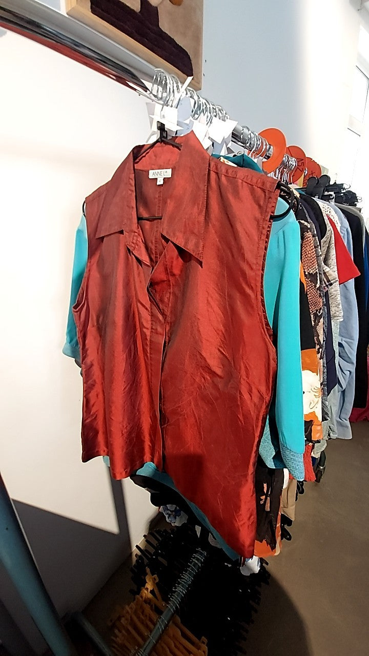 Anne L. Seidenbluse Rot Gr.: M