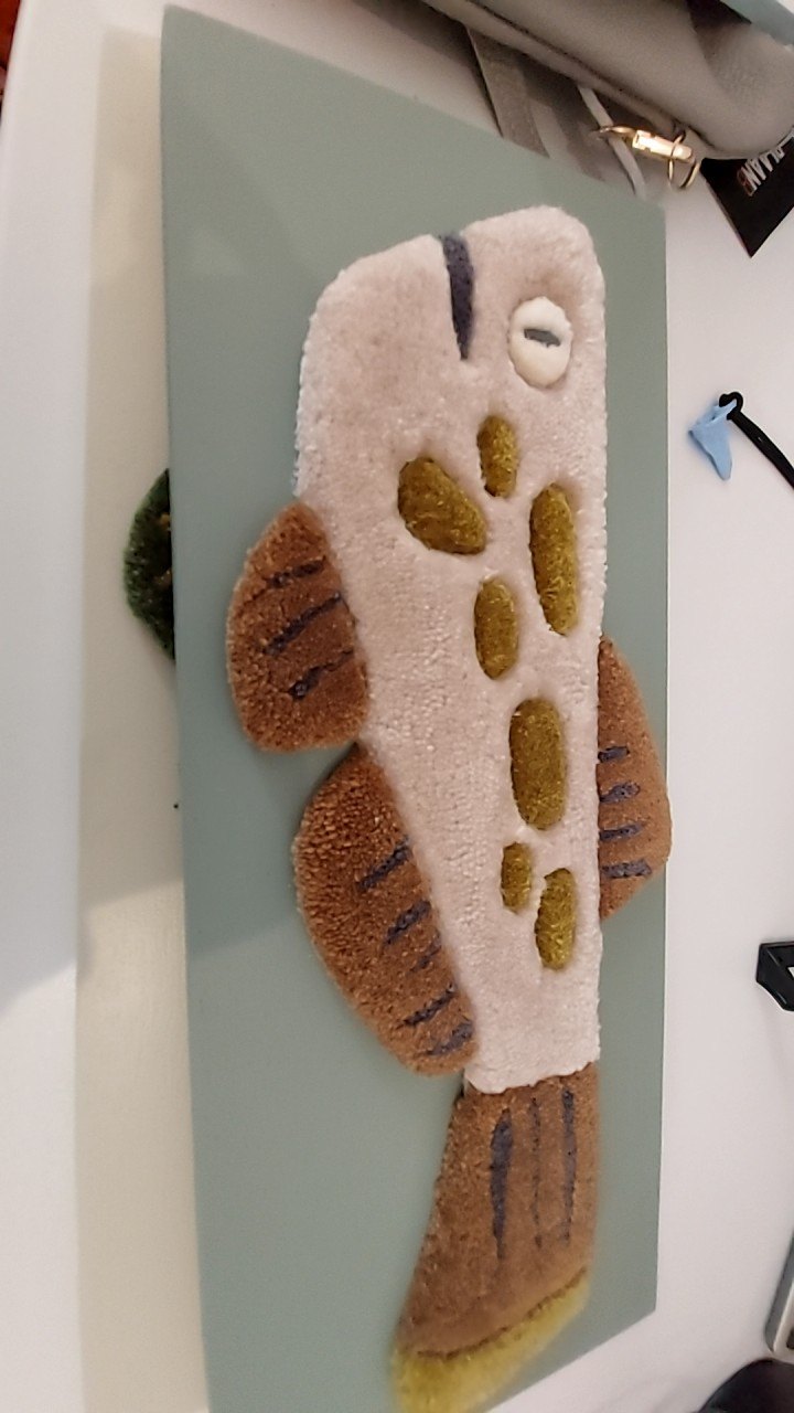 Tuftastic Teppichbild Fisch Grau/Braun/Grün