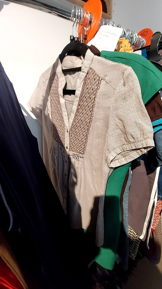 Bluse Beige/Braun Gr.: S