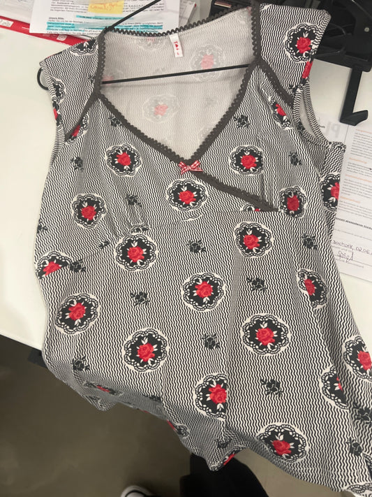 Blutsgeschwister Top Grau Rot Gr.: M